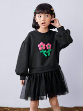 Mini Bala Girls Skirt Autumn Knit Patchwork Princess Dress